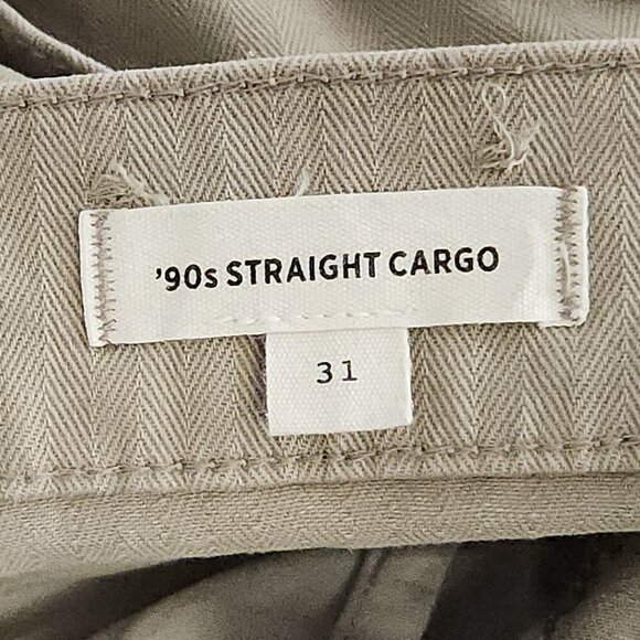 Madewell 90's straight Cargo Women's Pants Size 31 Khaki Pockets High Rise - Picture 8 of 9
